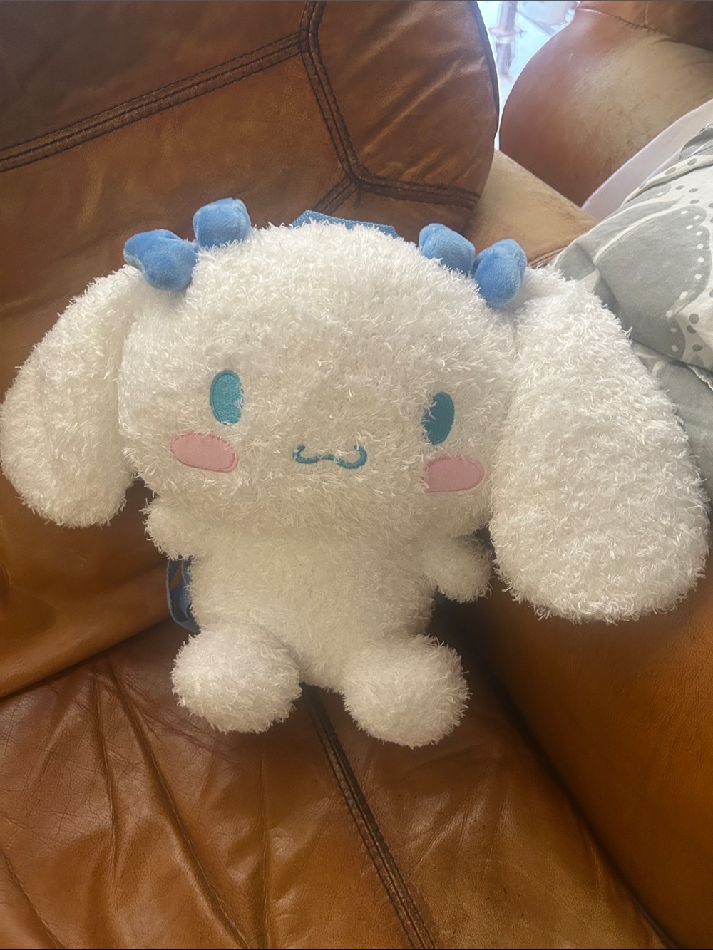 Sanrio White & Blue Cinnamoroll Plush Toy Backpack